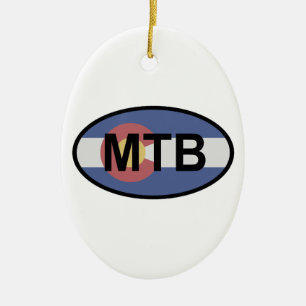 Colorado Flag Mountain Bike Keramisch Ornament