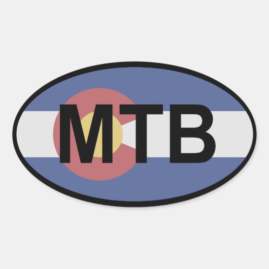 Colorado Flag Mountain Bike Ovale Sticker (Voorkant)