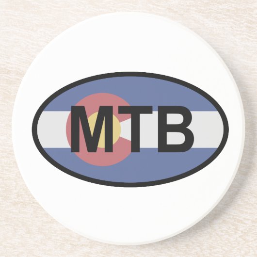 Colorado Flag Mountain Bike Zandsteen Onderzetter (Voorkant)