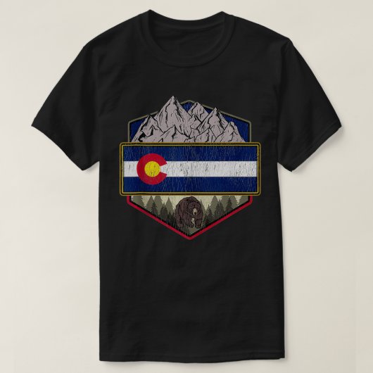 Colorado Flag Mountain Hiking T-shirt (Design voorkant)