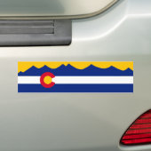 Colorado Flag & Mountain Range Bumpersticker (Op auto)