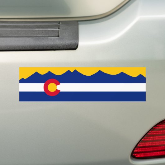 Colorado Flag & Mountain Range Bumpersticker (Op auto)
