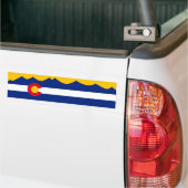 Colorado Flag & Mountain Range Bumpersticker (Op Truck)