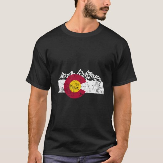 Colorado Flag Mountain T-shirt (Voorkant)