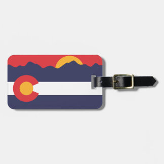 Colorado Flag & Mountains Bagagelabel