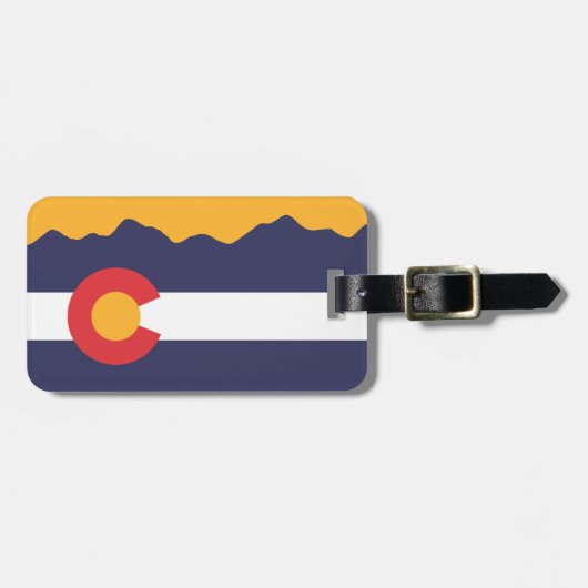 Colorado Flag & Mountains Luggage Bagagelabel (Voorkant horizontaal)