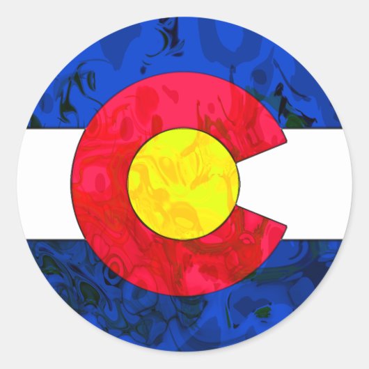 COLORADO FLAG RONDE STICKER (Voorkant)