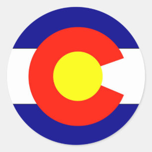 Colorado Flag Ronde Sticker