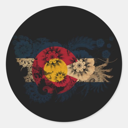 Colorado Flag Ronde Sticker (Voorkant)