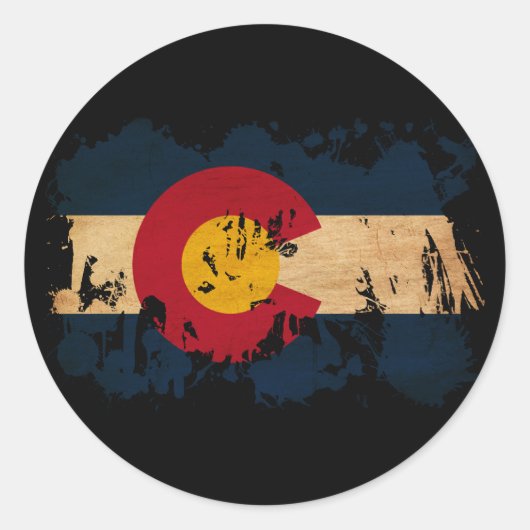 Colorado Flag Ronde Sticker (Voorkant)