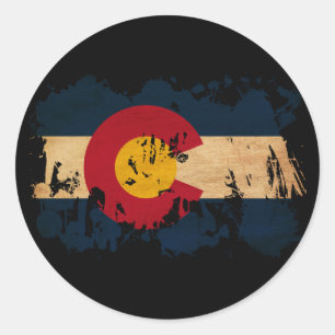 Colorado Flag Ronde Sticker