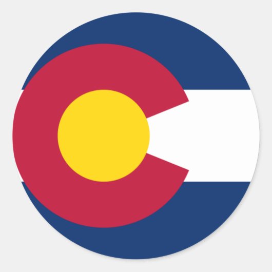 Colorado Flag Ronde Sticker (Voorkant)