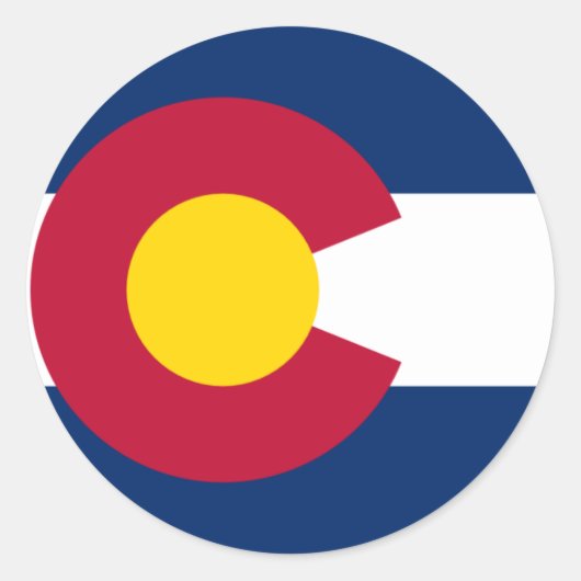 Colorado Flag Ronde Sticker (Voorkant)