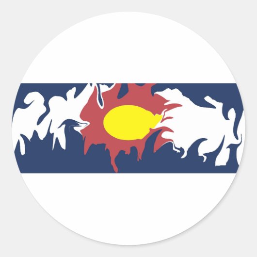 Colorado Flag Ronde Sticker (Voorkant)