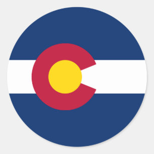 Colorado Flag Ronde Sticker