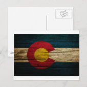 Colorado Flag Rustic Old Wood Briefkaart (Voorkant / Achterkant)