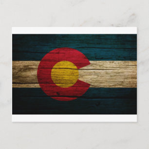 Colorado Flag Rustic Old Wood Briefkaart