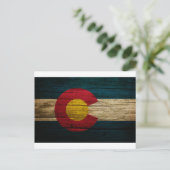 Colorado Flag Rustic Old Wood Briefkaart (Staand voorkant)