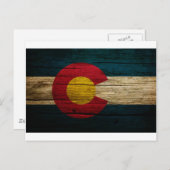 Colorado Flag Rustic Old Wood Briefkaart (Voorkant / Achterkant)