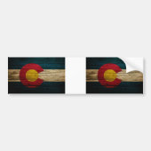 Colorado Flag Rustic Old Wood Bumpersticker (Voorkant)