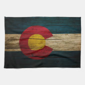 Colorado Flag Rustic Old Wood Theedoek (Horizontaal)