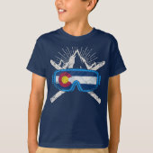Colorado Flag Ski Skiing T-shirt (Voorkant)