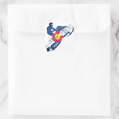 Colorado Flag sneeuwscooter vierkante stickers (Tas)