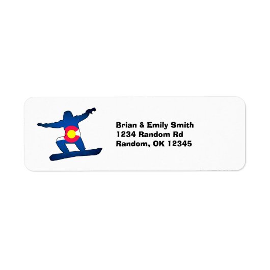 Colorado Flag snowboard retourlabels Etiket (Voorkant)
