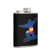 Colorado flag snowboarder drink fles heupfles (Rechts)