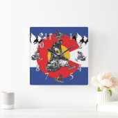 Colorado Flag Snowmobile Clock Vierkante Klok (Huis)