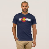 Colorado Flag T-Shirt - Skier - Rocky Mountains (Voorkant volledig)