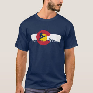 Colorado Flag T-Shirt - Snowboarder - Snowboard