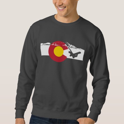 Colorado Flag T-Shirt - Snowboarder - Snowboard (Voorkant)