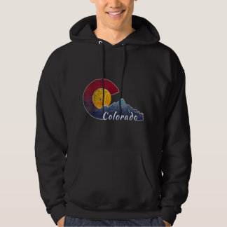 Colorado Flag Thlege Mountain Scenery Colorado Hoodie