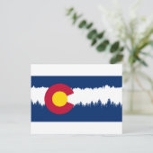Colorado Flag Treeline Silhouette Briefkaart (Staand voorkant)