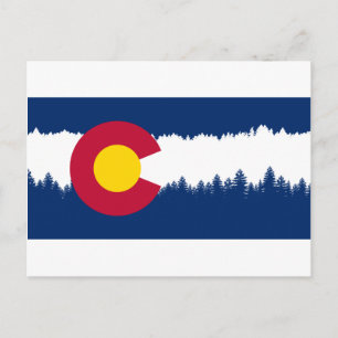 Colorado Flag Treeline Silhouette Briefkaart