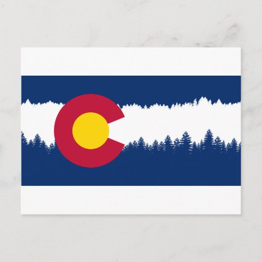 Colorado Flag Treeline Silhouette Briefkaart (Voorkant)