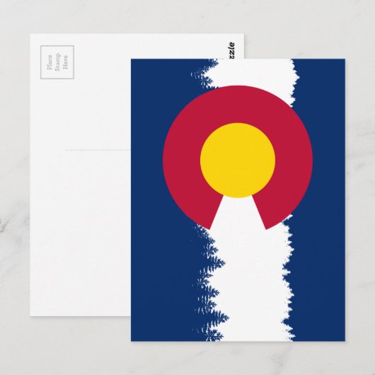 Colorado Flag Treeline Silhouette Briefkaart (Voorkant / Achterkant)