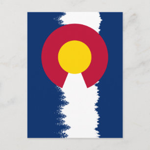 Colorado Flag Treeline Silhouette Briefkaart