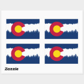 Colorado Flag Treeline Silhouette Rechthoekige Sticker (Vel)