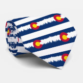Colorado Flag Treeline Silhouette Stropdas (Opgerold)