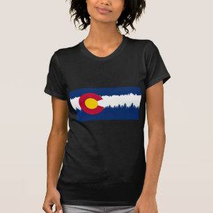 Colorado Flag Treeline Silhouette T-shirt