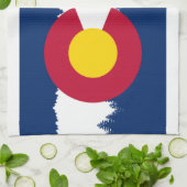 Colorado Flag Treeline Silhouette Theedoek (Gevouwen)