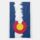 Colorado Flag Treeline Silhouette Theedoek (Verticaal)