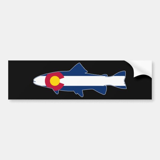 Colorado Flag Trout Fish Bumpersticker (Voorkant)