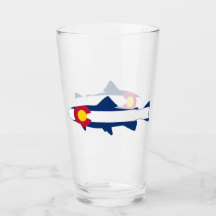 Colorado Flag Trout Fish Glas