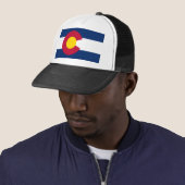 Colorado Flag Trucker Hat Pet (In situ)