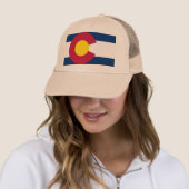Colorado Flag Trucker Hat Pet (In situ)