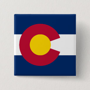 Colorado Flag, Verenigde Staten, Coloradans Vierkante Button 5,1 Cm