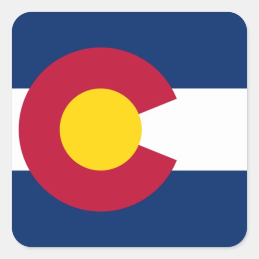 Colorado Flag Vierkante Sticker (Voorkant)